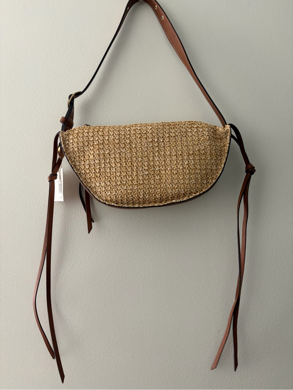 NWT Anthropologie Dolce Vita Monaco Raffia Shoulder Bag - Picture 7 of 9